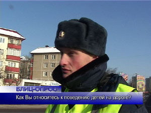 Блиц-опрос. Как Вы относитесь к поведению детей на дороге?