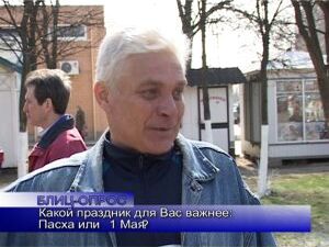 Блиц-опрос.  Какой праздник для Вас важнее: Пасха или 1 Мая?