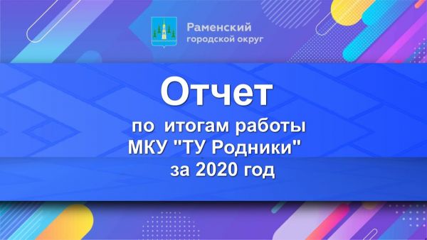 Отчет по итогам работы МКУ «ТУ Родники» за 2020 год