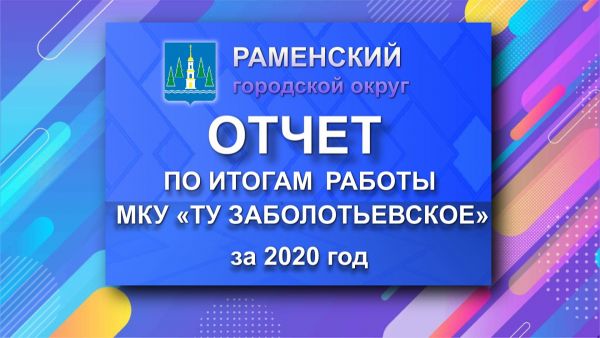 Отчет по итогам работы МКУ «ТУ Заболотьевское» Раменского городского округа за 2020 год