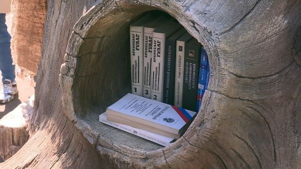 Библиотека под открытым небом заработала 1 мая на ул. Михалевича, д.14.