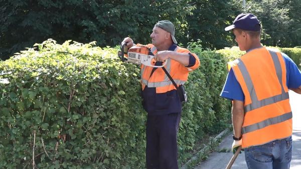 На одном участке дворовой территории работают порядка четырех сотрудников МБУ