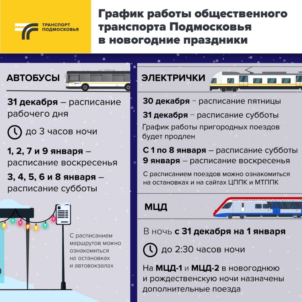 График работы общественного транспорта в новогодние праздники. | 30.12.2021  | Раменское - БезФормата