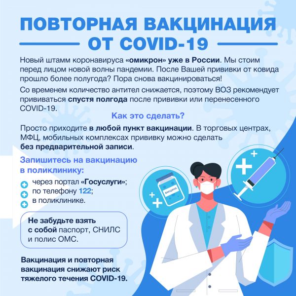 Вакцинация и ревакцинация взрослого населения от COVID-19 Раменском городском округе.