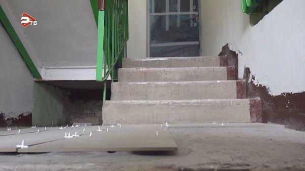 Ремонтные работы в подъездах ведутся в данное время в поселке Красковский.