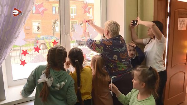 Воспитанники «Тополька» готовятся к Дню Победы.